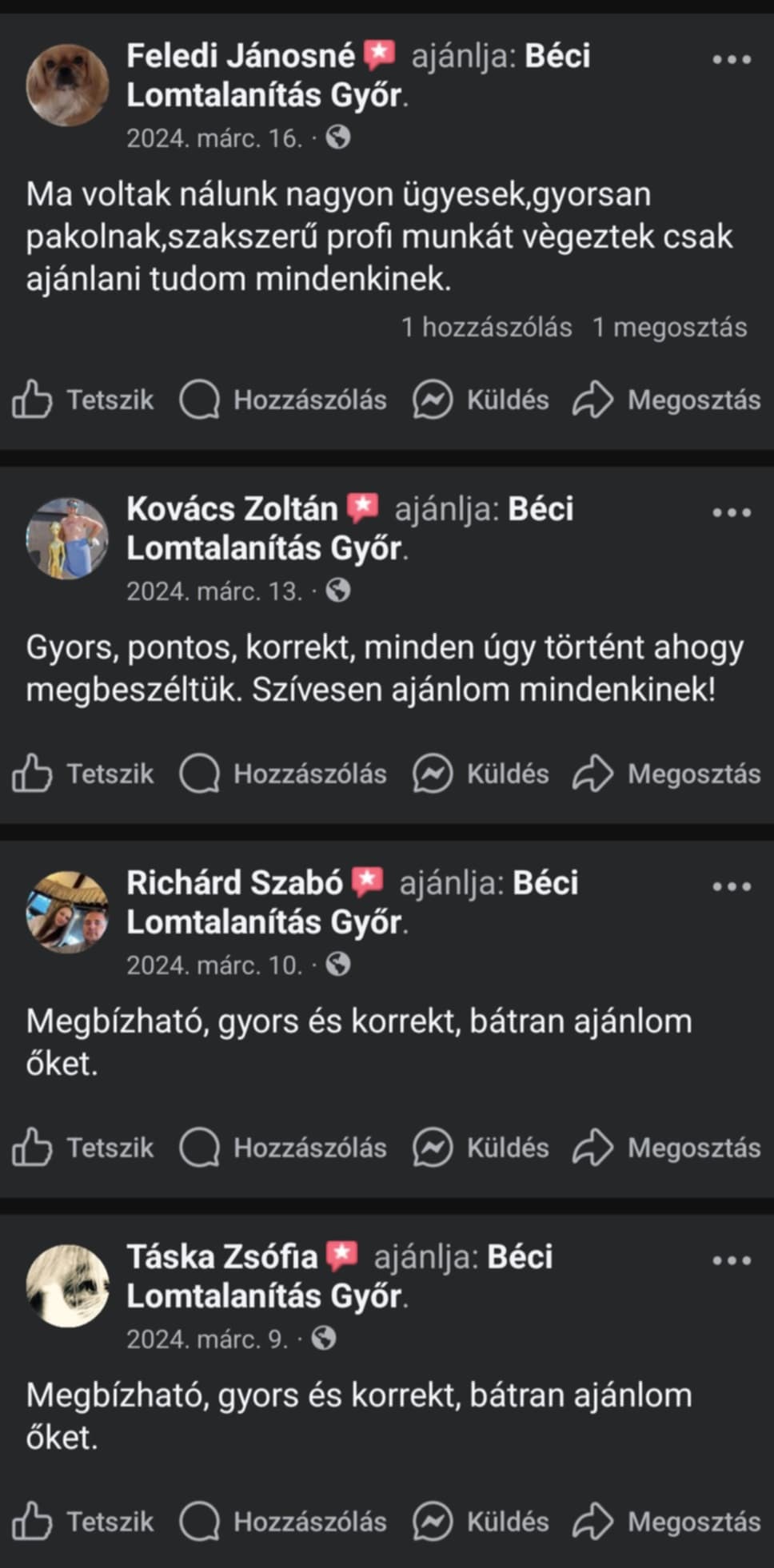 Elégedett ügyfelek