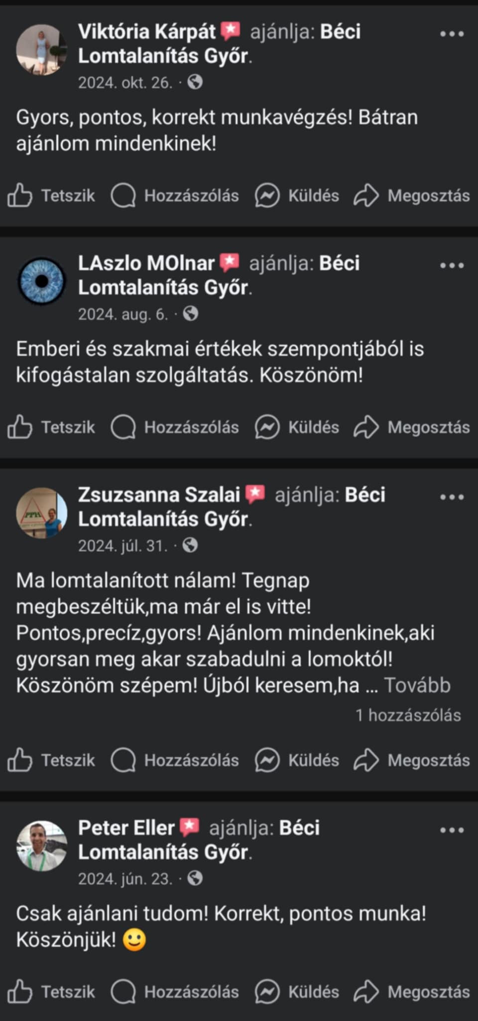 Elégedett ügyfelek