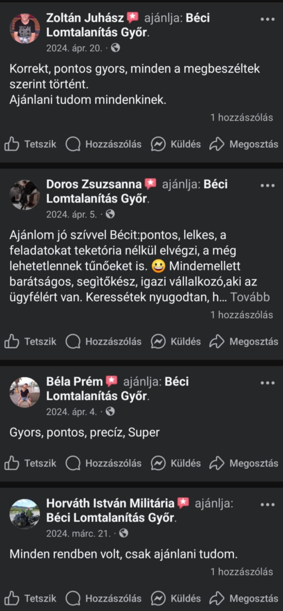 Elégedett ügyfelek